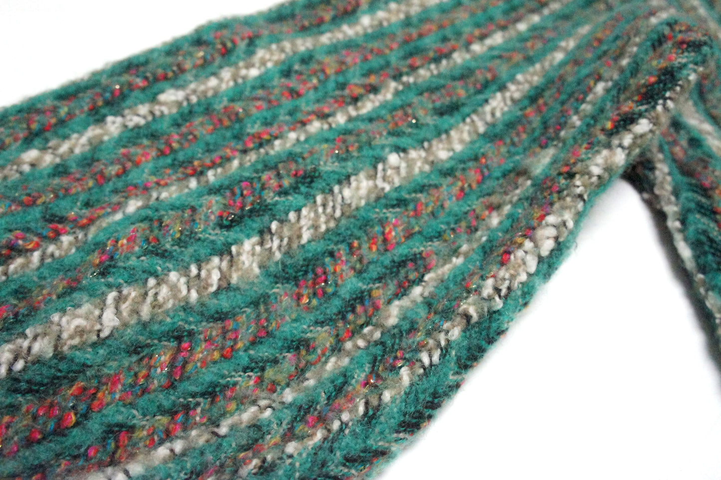 80's Green Striped Wool Blend Sweater