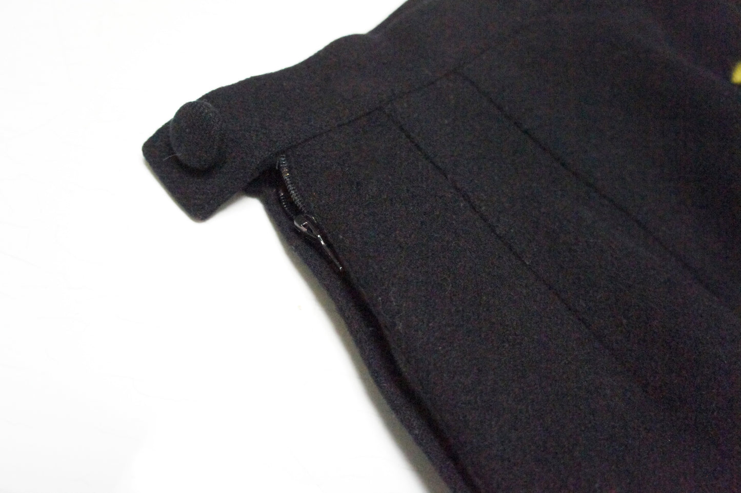 80's Issey Sport Black Wool Floral Embroidered Skirt